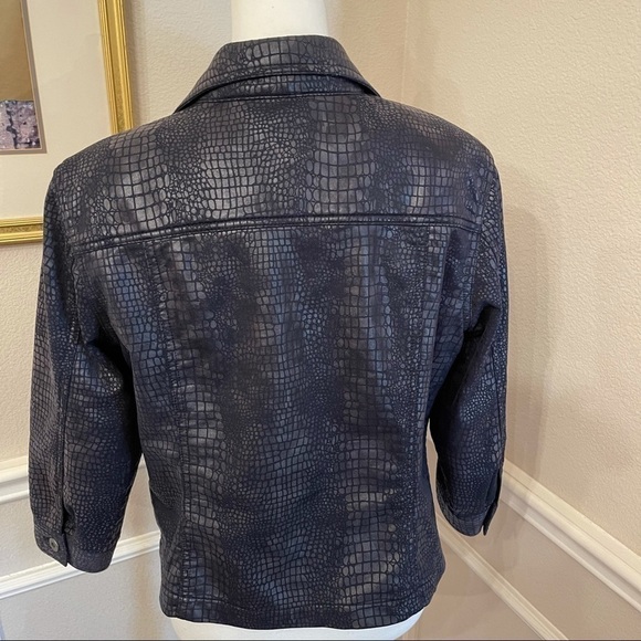 RUBY Rd Faux Snake Bomber Jacket Sz 10 - Picture 4 of 5